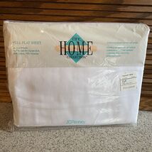 Vtg JCPenney The Home Collection No Iron Percale White Flat Sheet Full S... - $18.99
