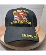 Operation Iraqi Freedom Hat Veteran US Military Service Eagle Black Adju... - $11.65