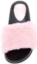 Algodón Rosa Caramelo Piel Sintética Peludo Suave Slide Sandalias Talla 7 Nuevo - £14.06 GBP