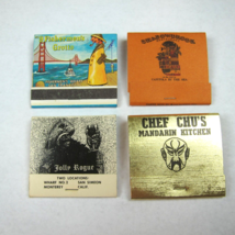 4 Matchbooks 9 Fishermans Grotto Shadowbrook Jolly Rogue Chef Chus California - £15.97 GBP