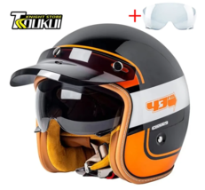 Helmet Motorcycle 3/4 Open Face Helmet Series 3  Retro Helmet DOT Certif... - £77.66 GBP