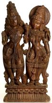 36&quot; Shiva Parvati South Indian Temple Wood Carving | Handmade | Home Decor - £1,541.56 GBP