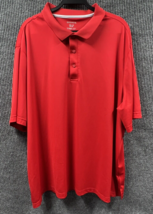 George Shirt Mens 3XL Red Polo Golf Polyester Preppy Big &amp; Tall Pullover - £14.25 GBP