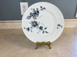 Royal Tettau Fine Porcelain  Bavaria Germany Salad Plate White w/Gray Fl... - £7.88 GBP