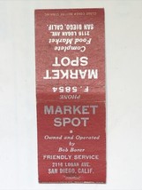 Market Spot Food Restaurant San Diego California Matchbook Cover Matchbox - £6.13 GBP