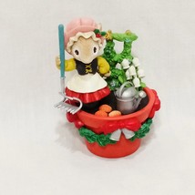 Enesco Mouse Flower Pot Gardening Rake Christmas Ornament 3&quot; 1991 Gilmor... - £30.93 GBP