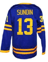 Any Name Number Sundin Tre Kronor Sweden Hockey Jersey New Blue Any Size image 5