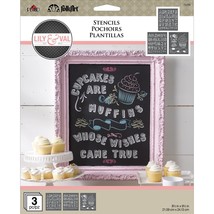 Plaid Folkart Cupcakes Lily &amp; Val Stencil Pack - £20.07 GBP