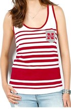 NCAA Nebraska Cornhuskers Variegated Stripe Pocket Tank Top Womens L Wishbone - £6.00 GBP