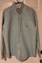 Vtg Cinch Men&#39;s Western Solid Mint Green Button Down Shirt Sz M Cowboy Rodeo - $16.49