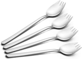 Sporks, 4-Pack 18/10 Stainless Steel Sporks 7.4Inches Long Handle Dessert Spoons - $13.15