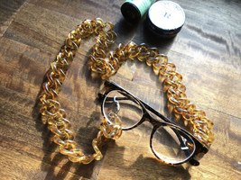 leopard print glasses chain resin/acrylic - $11.95