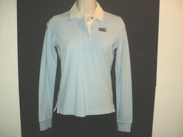 New Canterbury of New Zealand Top Size Small Blue Partially Buttoned Lon... - £17.46 GBP