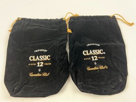 Canadian Club Classic Whiskey Black Felt Velour Drawstring Bag Stitched ... - £8.34 GBP