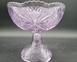 Antique US Glass EAPG Very Sun Purple Pattee Cross Footed Compote - $19.79