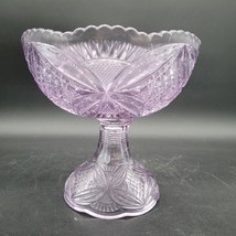 Antique US Glass EAPG Very Sun Purple Pattee Cross Footed Compote - £15.49 GBP