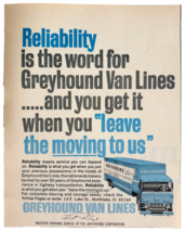 1966 Greyhound Van Lines Advertisement Moving Bus Vintage Transportation... - $19.99