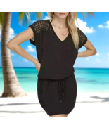 Calvin Klein Swimwear Crochet-Shoulder Tunic Cover up - Black Size: S/M - €17,37 EUR