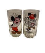 Vtg 1980s Disney Mickey Mouse Club Juice Glasses Clear Drinking Glass 12oz - £23.46 GBP