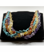 Handmade Carnelian Amethyst Citrine Howlite Necklace. 32” Multi strand K... - $26.99