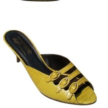 Donald Pliner Yellow Kogi Gator Leather New Strap Buckles Sandals Shoe $... - $118.00