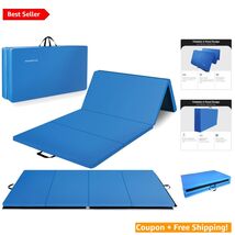 Blue 10x4 Feet 4-Panel Folding Gym Mat - Lightweight, Portable, Non-Slip... - $202.90