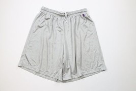 Vintage Champion Mens XL Classic Logo Above Knee Mesh Shorts Silver Polyester - £35.19 GBP