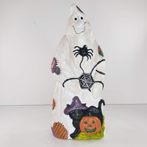 Halloween Ghost Black Cat Pumpkin Resin Figurine - £22.52 GBP