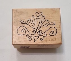 PSX Designs Valentine Heart Bouquet Wood Mounted Rubber Stamp D-2392 VTG 90s - £7.06 GBP