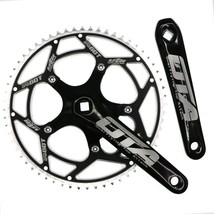 Cysky Single Speed Crankset Set 60T 170Mm Crankarms 130 Bcd, Square Taper, Black - £58.32 GBP