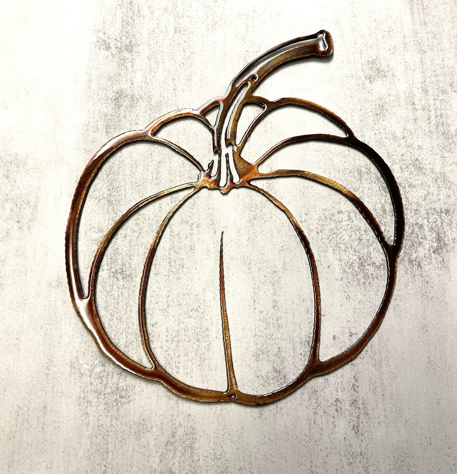 Primary image for Large Fall Decor Pumpkin Metal Wall Art Decor 12" tall