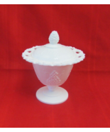 Indiana Colony Milk Glass Opaque White Harvest Grape Spooner Footed Cand... - $24.75