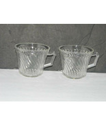 Vintage Clear Glass Cups Swirl Pattern Set of 2 - $19.78