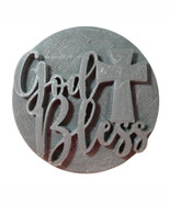 God Bless With Cross Religious Cookie Stamp Embosser Made In USA PR5570 - $5.43 CAD