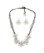 Handmade White Pearl Floral Necklace/Earring Set - $39.99