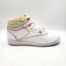 REEBOK Freestyle Hi Glow Women&#39;s Size 6.5 White Pink Yellow Cardi B -DV3781 - $44.50