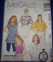 McCall’s Misses’ Tops &amp; Tank Top Size 10-12 #5336 - £3.90 GBP