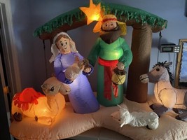 Gemmy Airblown Nativity Scene Christmas 6.5’ Wide  - £87.22 GBP