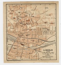 1906 Antique City Map Of Lincoln / Lincolnshire / England - £19.62 GBP