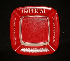 Vintage Imperial The Good Natured Whiskey Advertising Ashtray Red White ... - $12.86