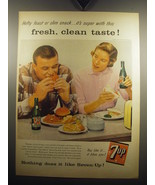 1957 7-Up Soda Ad - Hefty feast or slim snack.. it&#39;s super with this taste - £14.55 GBP
