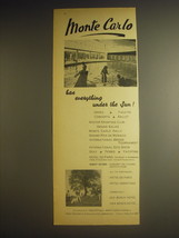 1963 Monte Carlo Tourism Ad - Monte Carlo has everything under the sun - £14.59 GBP