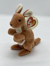 1996 Ty Beanie Baby Pouch Kangaroo PVC Pellets RETIRED Vintage 90&#39;s - $19.59