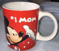 Disney&#39;s Minnie Mouse Pluto Goofy Donald #1 Mom Large Red 16oz Coffee Mu... - £8.75 GBP