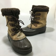 Sorel Womens 8 Alpine Tan Brown Insulated Rubber Winter Duck Boots - £37.99 GBP