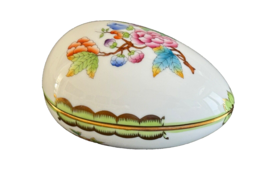 Herend Porcelain Queen Victoria Pattern Porcelain Egg Shape Box 6052/VBO - £81.22 GBP