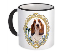 Basset on Frame : Gift Mug Butterfly Pet Dog Animal Canine Pets Dogs - £12.74 GBP