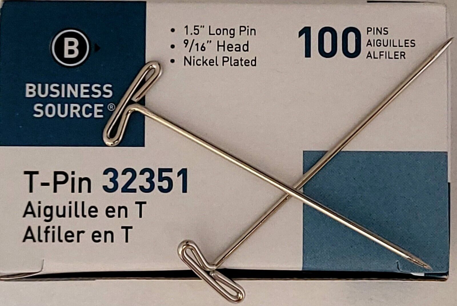 T-Pins 1.5 Inch Posting Memos Cubicle Panels,  Sewing  Crafts T-Pin  100... - $2.96