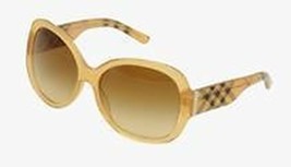 BURBERRY Brown YELLOW Shaded ITALY Square Shaped SUNGLASSES w/ Case B 41... - $197.97