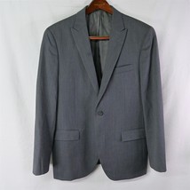 Egara 42R | 36 x 32 Gray Slim Fit Peak Lapel 2 Btn Mens Career Formal Pr... - $109.99